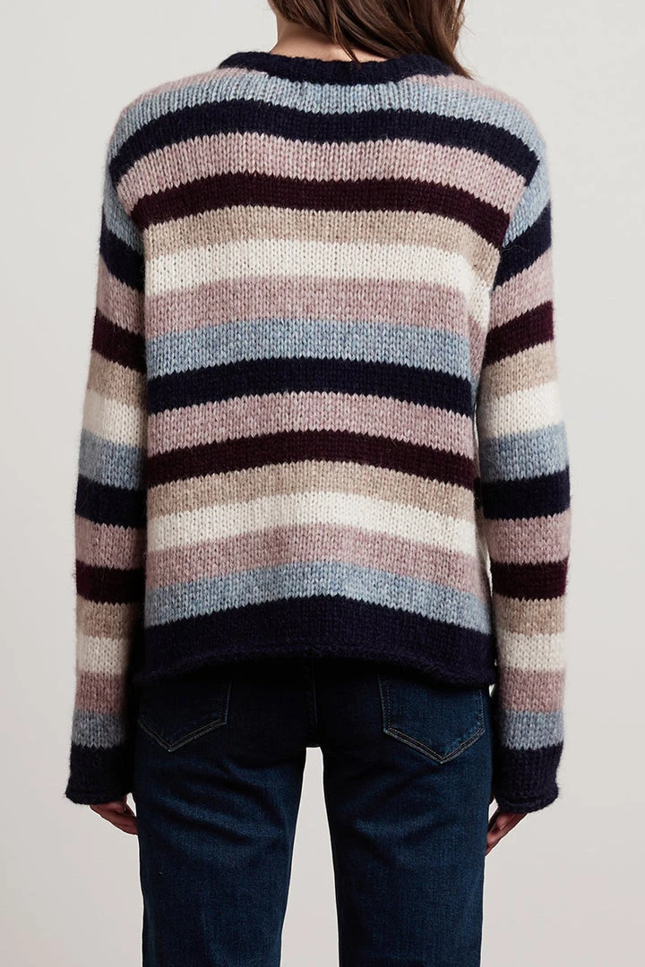 Velvet By Graham & Spencer Womens CALISTA STRIPE BABY ALPACA CREW NECK SWEATER 4 Velvet By Graham & Spencer Womens CALISTA STRIPE BABY ALPACA CREW NECK SWEATER