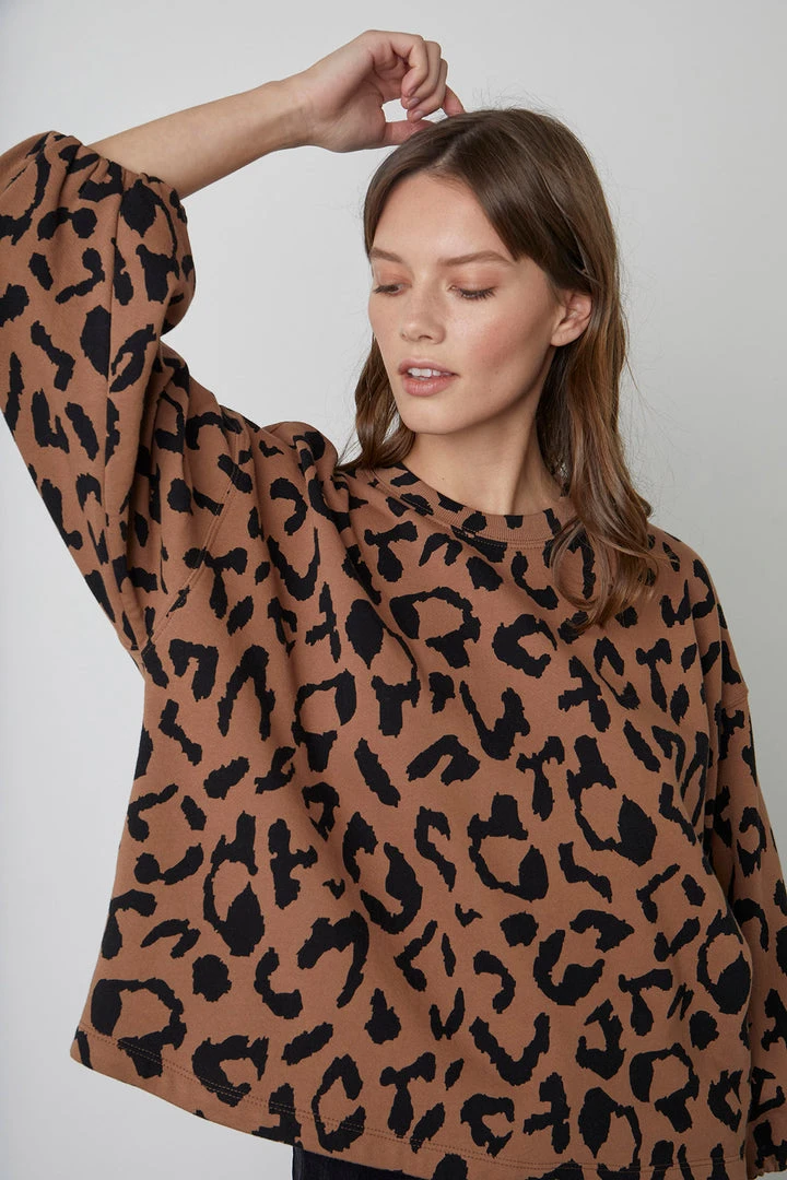 Velvet By Graham & Spencer ARABELLE PRINTED SWEATSHIRT Womens 1 Velvet By Graham & Spencer ARABELLE PRINTED SWEATSHIRT Womens