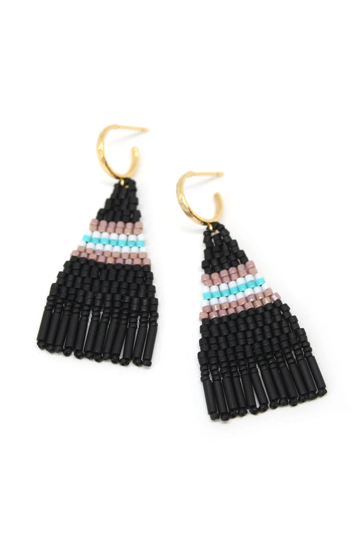 BRIE BEADED FRINGE EARRINGS BY BLUMA PROJECT 7 BRIE BEADED FRINGE EARRINGS BY BLUMA PROJECT