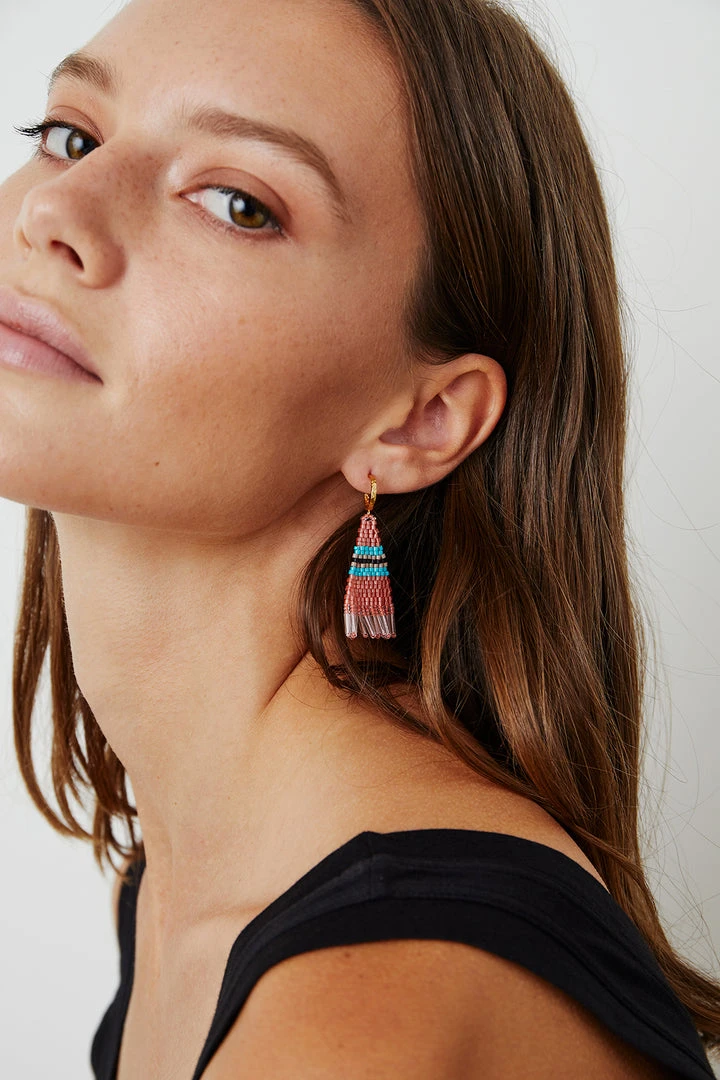 BRIE BEADED FRINGE EARRINGS BY BLUMA PROJECT 9 BRIE BEADED FRINGE EARRINGS BY BLUMA PROJECT