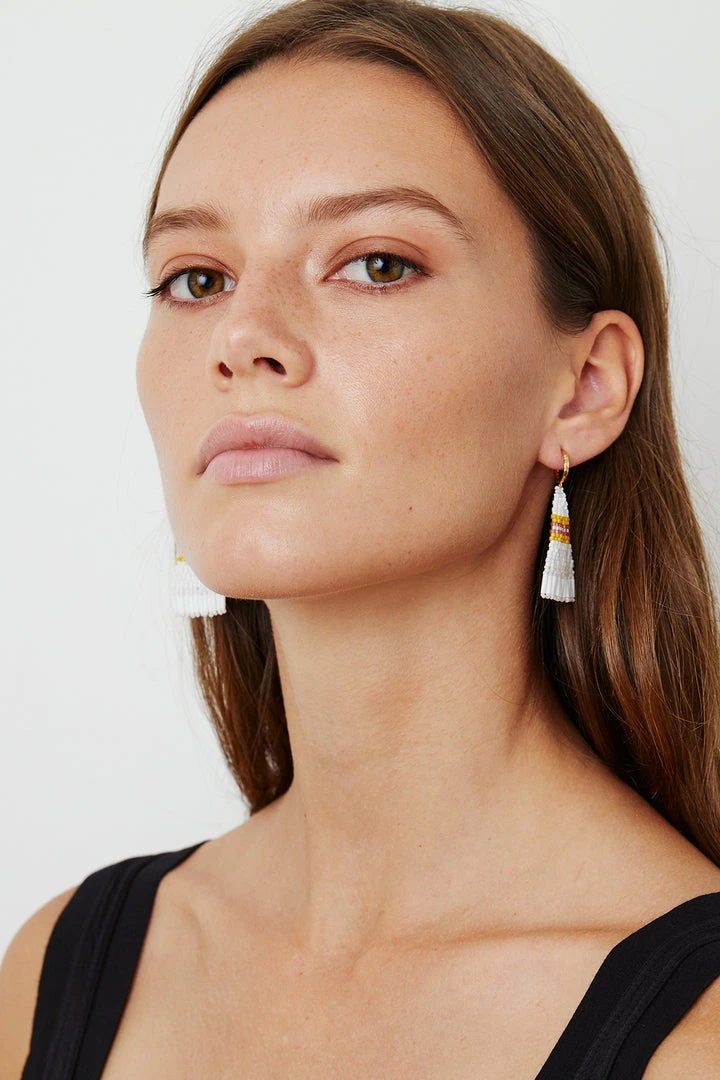 BRIE BEADED FRINGE EARRINGS BY BLUMA PROJECT 2 BRIE BEADED FRINGE EARRINGS BY BLUMA PROJECT