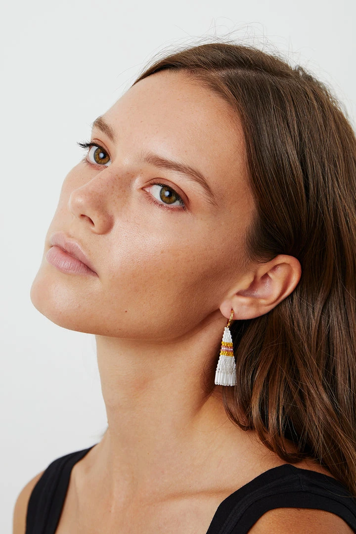 BRIE BEADED FRINGE EARRINGS BY BLUMA PROJECT 1 BRIE BEADED FRINGE EARRINGS BY BLUMA PROJECT