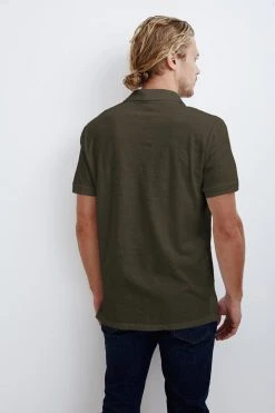 Velvet By Graham & Spencer Mens RANDALL COTTON SLUB POLO 25 Velvet By Graham & Spencer Mens RANDALL COTTON SLUB POLO