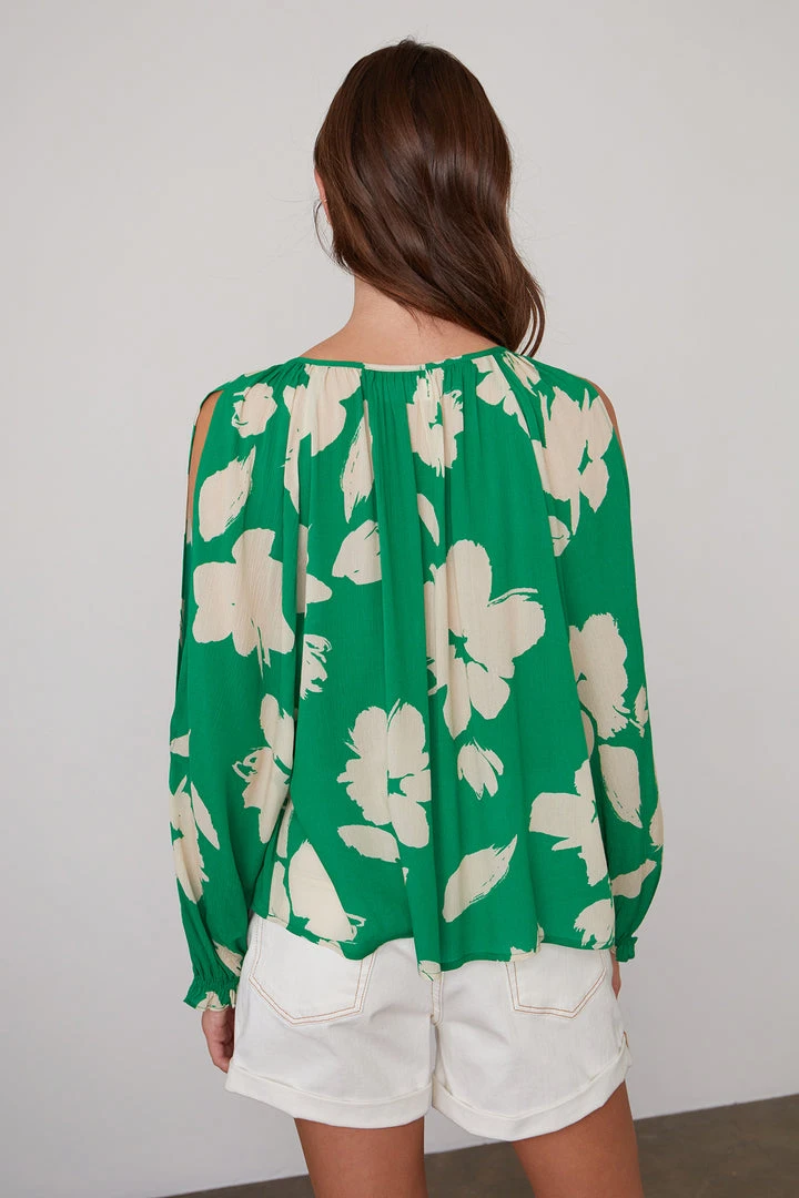 Velvet By Graham & Spencer VIKKI PRINTED CUT OUT BLOUSE 9 Velvet By Graham & Spencer VIKKI PRINTED CUT OUT BLOUSE