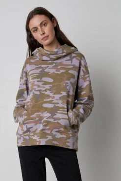 Velvet By Graham & Spencer HAYDEN CAMO HOODIE Womens 7 Velvet By Graham & Spencer HAYDEN CAMO HOODIE Womens