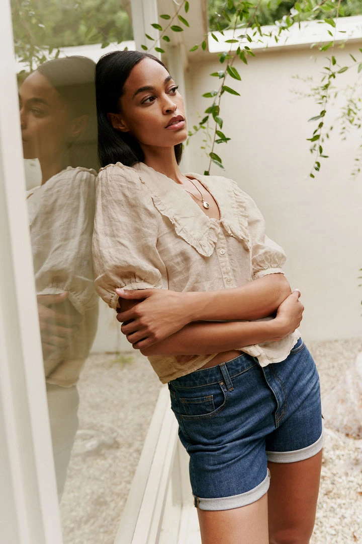 Velvet By Graham & Spencer CARAH LINEN BLOUSE 6 Velvet By Graham & Spencer CARAH LINEN BLOUSE