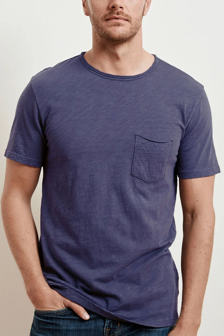 Velvet By Graham & Spencer Mens CHAD RAW EDGE COTTON SLUB POCKET TEE 42 Velvet By Graham & Spencer Mens CHAD RAW EDGE COTTON SLUB POCKET TEE