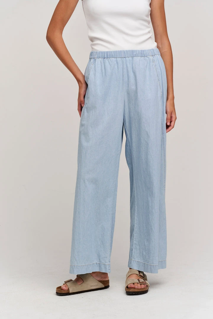 Velvet By Graham & Spencer BROOKLYN CHAMBRAY WIDE LEG PANT Womens 3 Velvet By Graham & Spencer BROOKLYN CHAMBRAY WIDE LEG PANT Womens