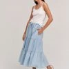 Velvet By Graham & Spencer SIMONE CHAMBRAY TIERED SKIRT