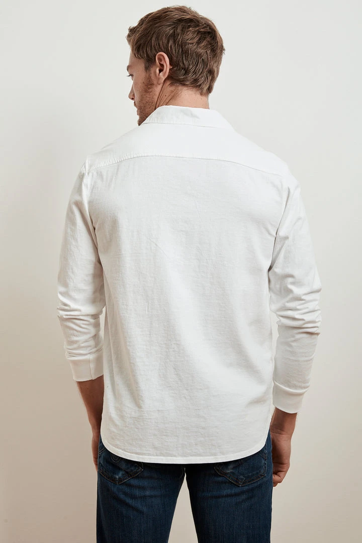 Velvet By Graham & Spencer Mens ARLIE CONTRAST COTTON JERSEY BUTTON-UP SHIRT 3 Velvet By Graham & Spencer Mens ARLIE CONTRAST COTTON JERSEY BUTTON-UP SHIRT