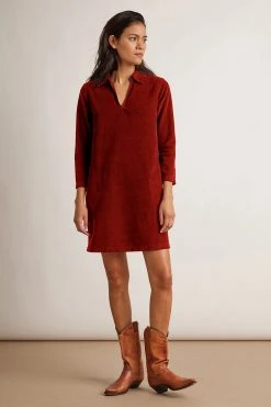 Velvet By Graham & Spencer LANA CORDUROY SHIRT DRESS