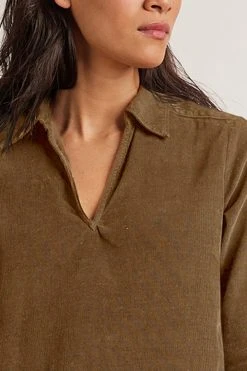 Velvet By Graham & Spencer LANA CORDUROY SHIRT DRESS