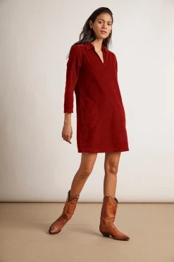 Velvet By Graham & Spencer LANA CORDUROY SHIRT DRESS