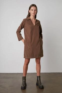 Velvet By Graham & Spencer LANA CORDUROY SHIRT DRESS Womens