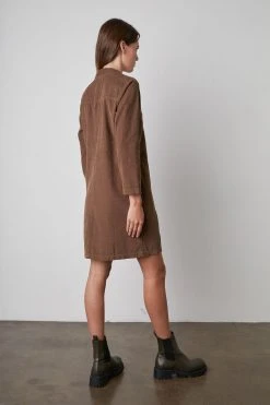 Velvet By Graham & Spencer LANA CORDUROY SHIRT DRESS Womens