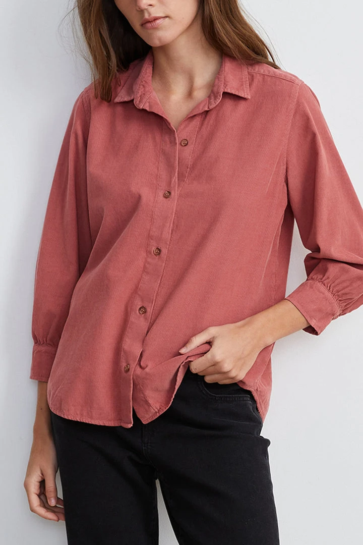 Velvet By Graham & Spencer Womens SUKI CORDUROY BUTTON-UP SHIRT 3 Velvet By Graham & Spencer Womens SUKI CORDUROY BUTTON-UP SHIRT