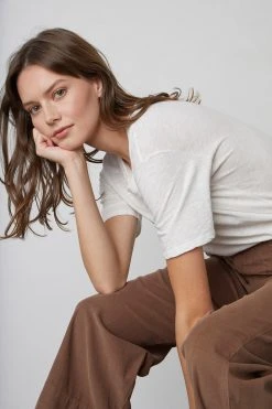 Velvet By Graham & Spencer TERA COTTON SLUB TEE Womens