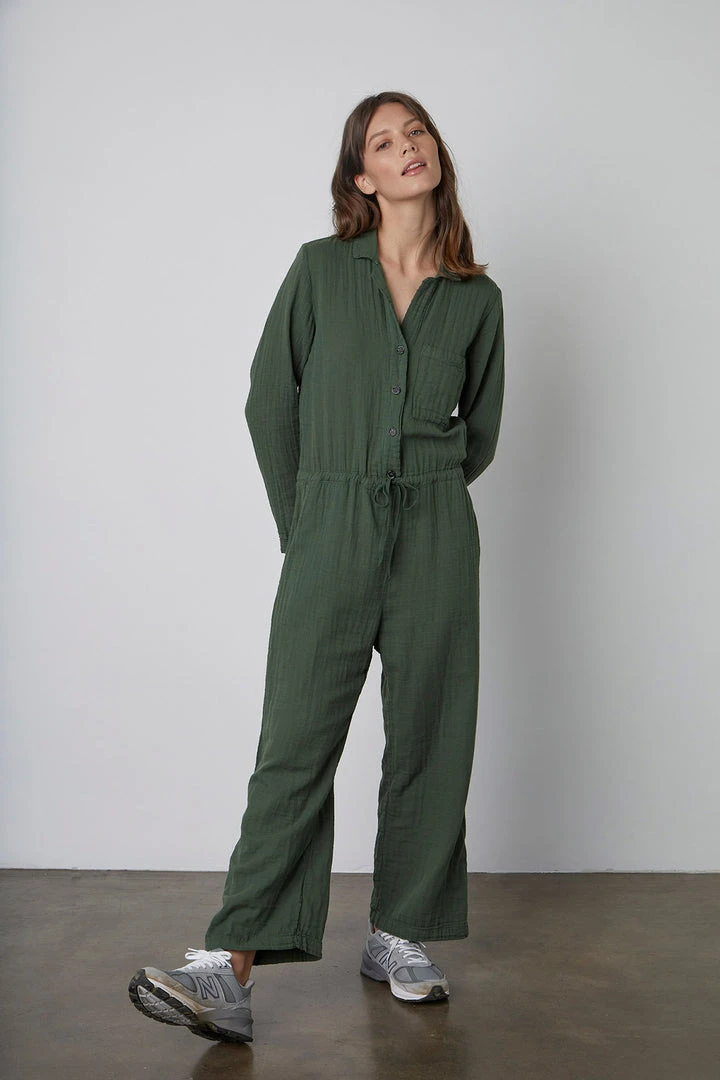 Velvet By Graham & Spencer ALISON COTTON GAUZE JUMPSUIT 2 Velvet By Graham & Spencer ALISON COTTON GAUZE JUMPSUIT