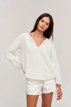 Velvet By Graham & Spencer ANTONIA COTTON GAUZE BLOUSE