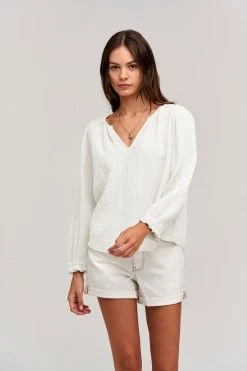 Velvet By Graham & Spencer ANTONIA COTTON GAUZE BLOUSE 8 Velvet By Graham & Spencer ANTONIA COTTON GAUZE BLOUSE