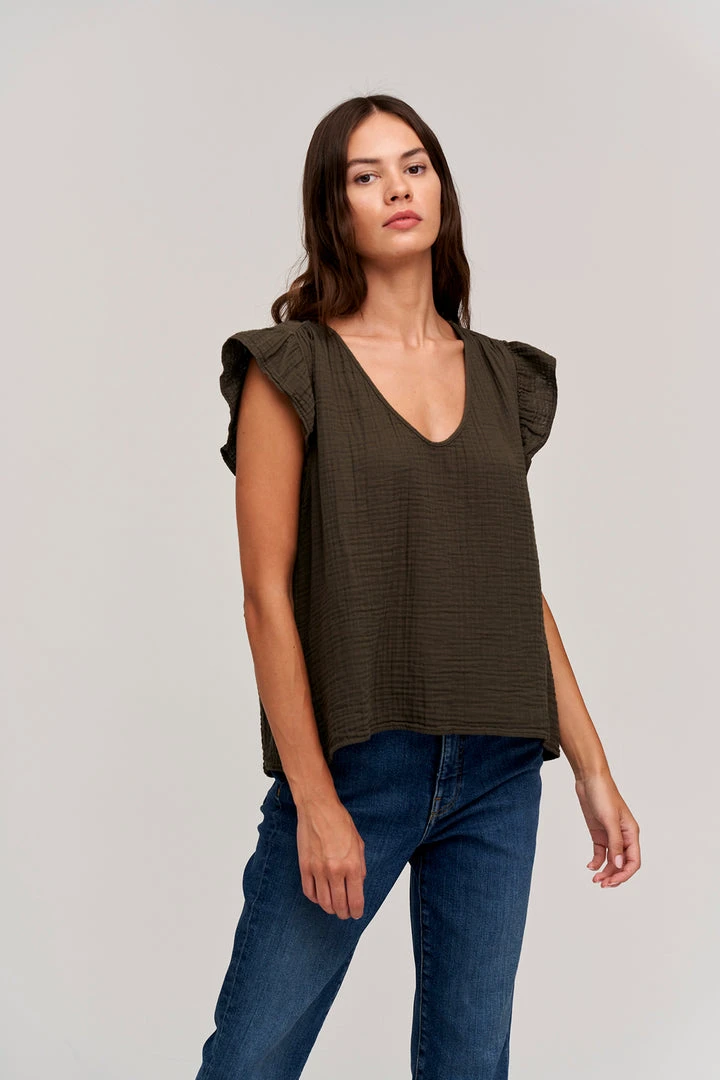 Velvet By Graham & Spencer BREANNA COTTON GAUZE TOP Womens 1 Velvet By Graham & Spencer BREANNA COTTON GAUZE TOP Womens