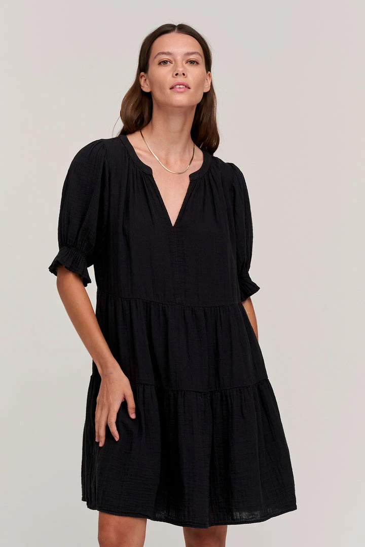 Velvet By Graham & Spencer Womens CLARISSA COTTON GAUZE TIERED DRESS 2 Velvet By Graham & Spencer Womens CLARISSA COTTON GAUZE TIERED DRESS