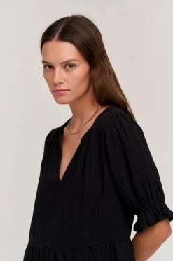 Velvet By Graham & Spencer Womens CLARISSA COTTON GAUZE TIERED DRESS 12 Velvet By Graham & Spencer Womens CLARISSA COTTON GAUZE TIERED DRESS