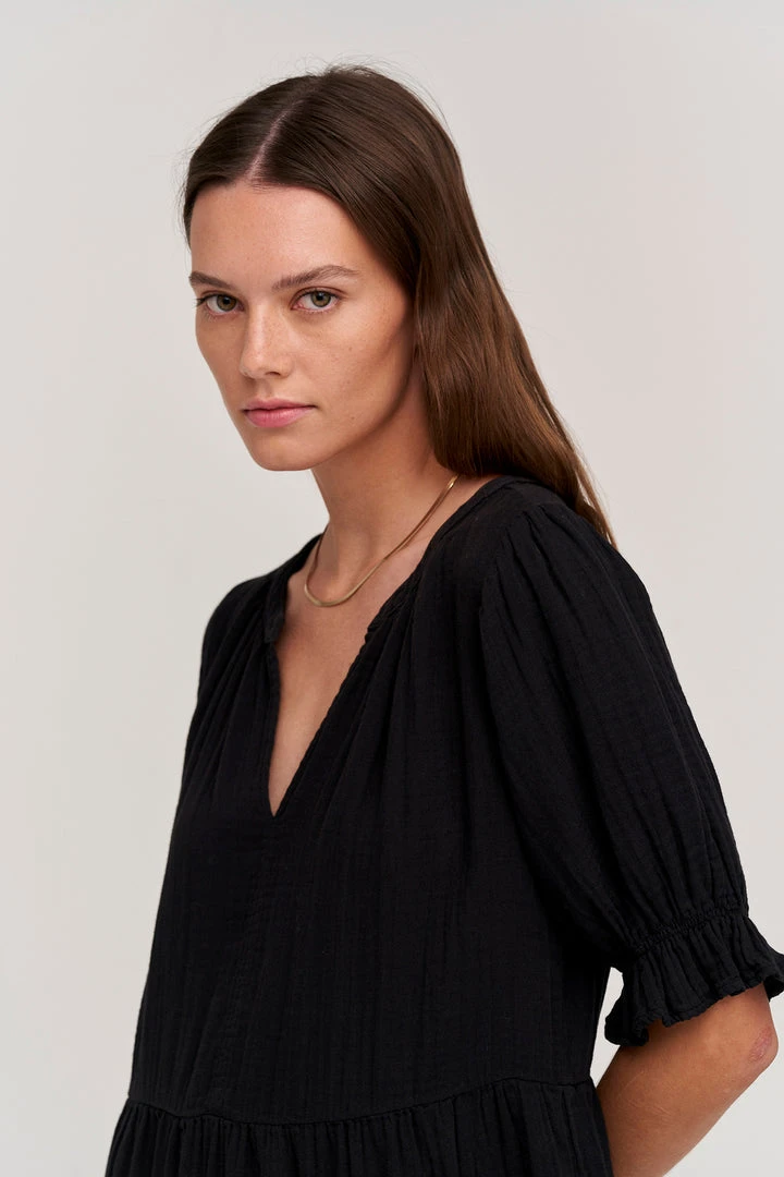 Velvet By Graham & Spencer Womens CLARISSA COTTON GAUZE TIERED DRESS 6 Velvet By Graham & Spencer Womens CLARISSA COTTON GAUZE TIERED DRESS