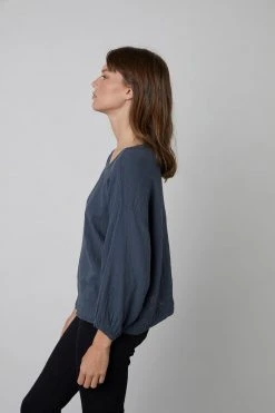 Velvet By Graham & Spencer CONNIE COTTON GAUZE BLOUSE 8 Velvet By Graham & Spencer CONNIE COTTON GAUZE BLOUSE
