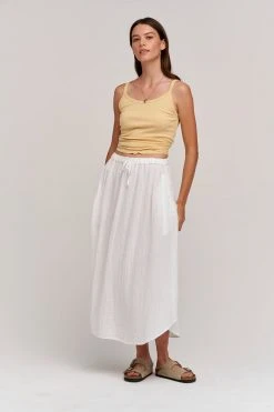 Velvet By Graham & Spencer DANA COTTON GAUZE MIDI SKIRT