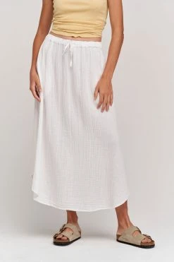 Velvet By Graham & Spencer DANA COTTON GAUZE MIDI SKIRT