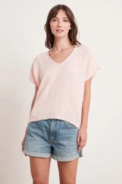 Velvet By Graham & Spencer ELSA COTTON GAUZE TOP