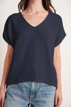 Velvet By Graham & Spencer ELSA COTTON GAUZE TOP