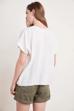 Velvet By Graham & Spencer ELSA COTTON GAUZE TOP