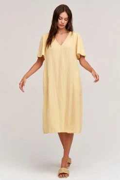 Velvet By Graham & Spencer HAZEL COTTON GAUZE MIDI DRESS 14 Velvet By Graham & Spencer HAZEL COTTON GAUZE MIDI DRESS