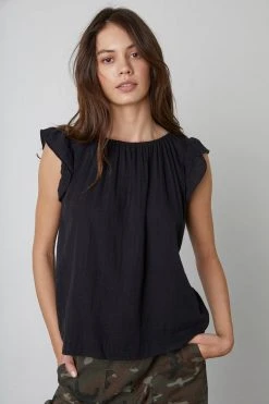 Velvet By Graham & Spencer KAIA COTTON GAUZE BLOUSE Womens