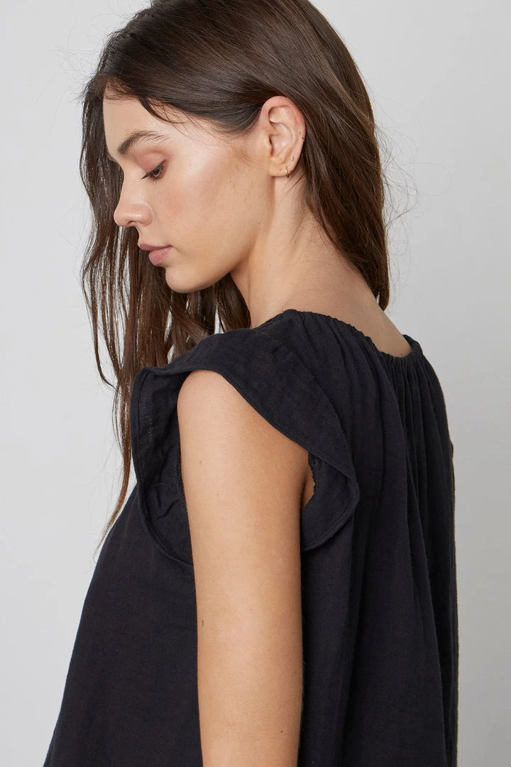 Velvet By Graham & Spencer KAIA COTTON GAUZE BLOUSE 12 Velvet By Graham & Spencer KAIA COTTON GAUZE BLOUSE