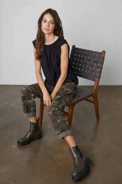 Velvet By Graham & Spencer Womens OTTIE STRAIGHT LEG CAMO PANT 10 Velvet By Graham & Spencer Womens OTTIE STRAIGHT LEG CAMO PANT