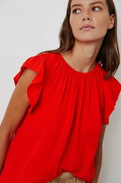 Velvet By Graham & Spencer KAIA COTTON GAUZE BLOUSE 32 Velvet By Graham & Spencer KAIA COTTON GAUZE BLOUSE