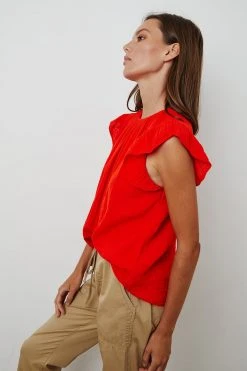 Velvet By Graham & Spencer KAIA COTTON GAUZE BLOUSE 29 Velvet By Graham & Spencer KAIA COTTON GAUZE BLOUSE