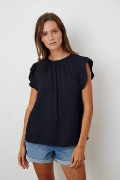 Velvet By Graham & Spencer KAIA COTTON GAUZE BLOUSE