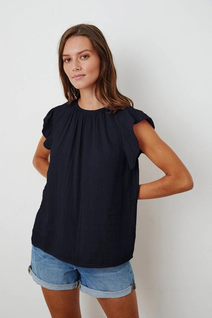 Velvet By Graham & Spencer KAIA COTTON GAUZE BLOUSE 4 Velvet By Graham & Spencer KAIA COTTON GAUZE BLOUSE