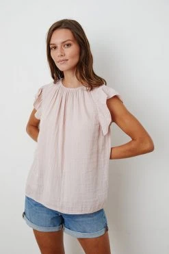 Velvet By Graham & Spencer KAIA COTTON GAUZE BLOUSE Womens