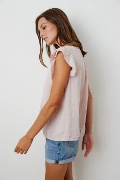 Velvet By Graham & Spencer KAIA COTTON GAUZE BLOUSE Womens