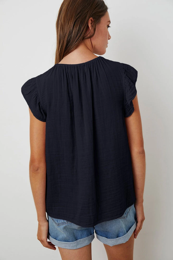 Velvet By Graham & Spencer KAIA COTTON GAUZE BLOUSE 18 Velvet By Graham & Spencer KAIA COTTON GAUZE BLOUSE