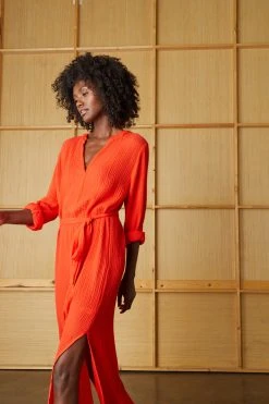 Velvet By Graham & Spencer Womens LORRAINE COTTON GAUZE CAFTAN DRESS 34 Velvet By Graham & Spencer Womens LORRAINE COTTON GAUZE CAFTAN DRESS