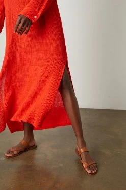 Velvet By Graham & Spencer Womens LORRAINE COTTON GAUZE CAFTAN DRESS 33 Velvet By Graham & Spencer Womens LORRAINE COTTON GAUZE CAFTAN DRESS