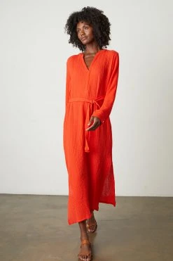 Velvet By Graham & Spencer Womens LORRAINE COTTON GAUZE CAFTAN DRESS 29 Velvet By Graham & Spencer Womens LORRAINE COTTON GAUZE CAFTAN DRESS