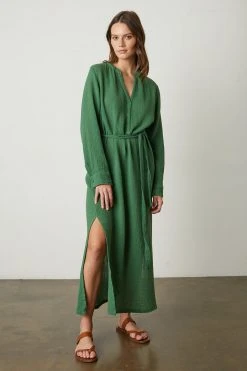 Velvet By Graham & Spencer Womens LORRAINE COTTON GAUZE CAFTAN DRESS 37 Velvet By Graham & Spencer Womens LORRAINE COTTON GAUZE CAFTAN DRESS