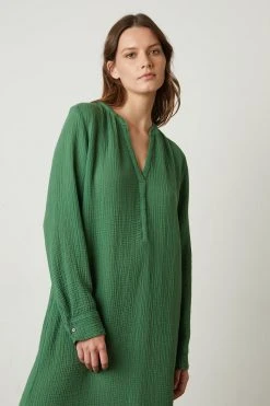 Velvet By Graham & Spencer Womens LORRAINE COTTON GAUZE CAFTAN DRESS 41 Velvet By Graham & Spencer Womens LORRAINE COTTON GAUZE CAFTAN DRESS